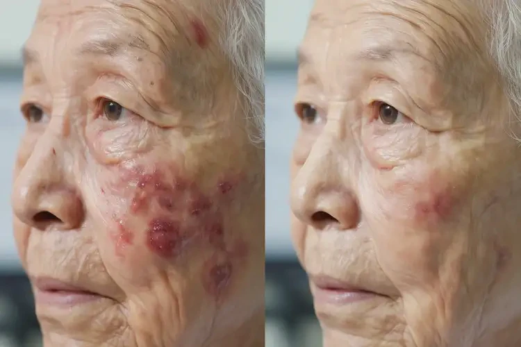 高齡老人臉上起濕疹能徹底自愈嗎(圖1)