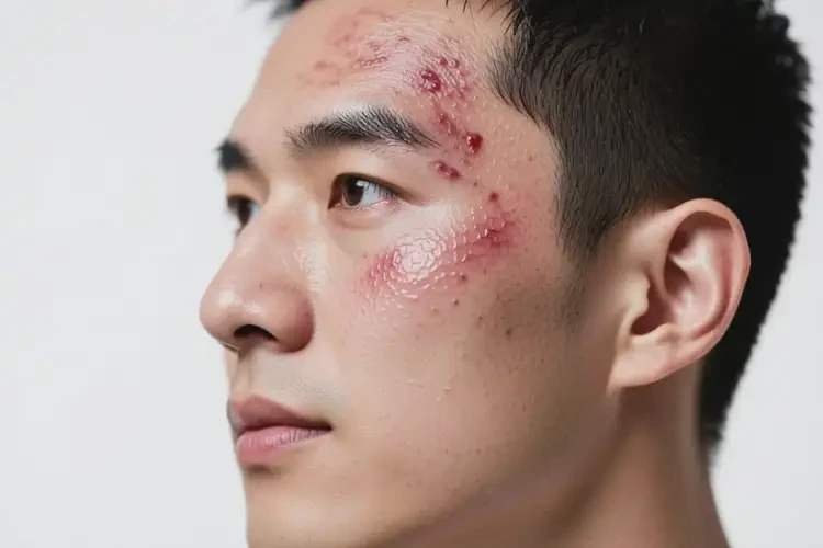 男性臉上有濕疹不管它會自己好嗎(圖1)