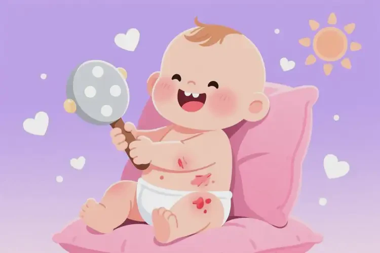 嬰兒肚子上偶爾起濕疹不管它會自己痊愈嗎(圖1)