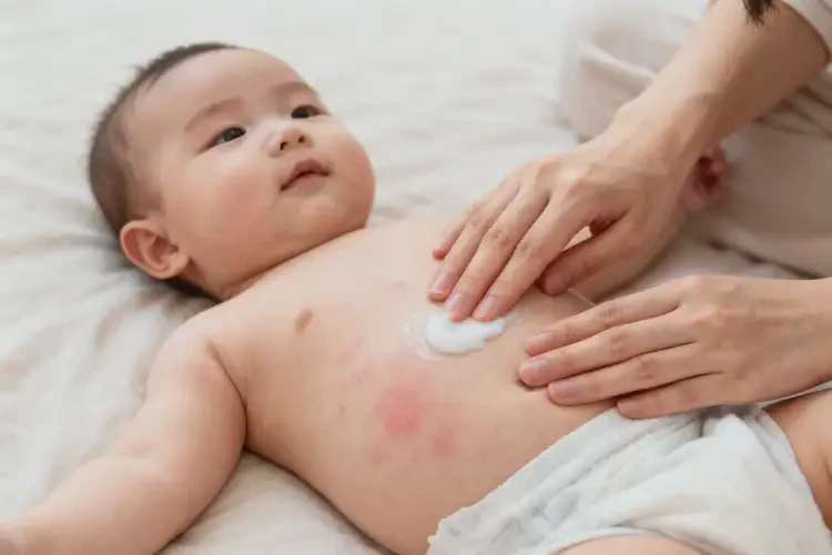 小兒肚子容易起濕疹不管它會(huì)自己好嗎(圖1)