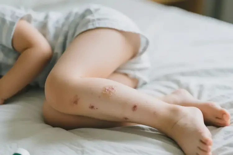 少兒大腿上偶爾起濕疹不管它會自己好嗎(圖1)