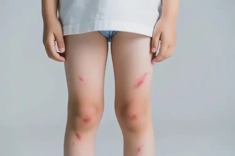 少兒大腿上偶爾起濕疹不管它會自己好嗎(圖2)