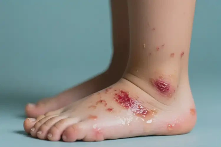 孩子腳上經(jīng)常起濕疹不管它會自己自愈嗎(圖1)