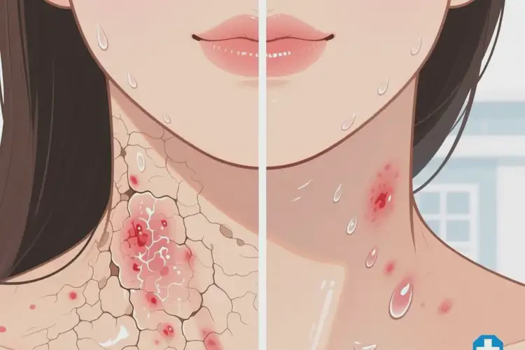 女性脖子上出濕疹可以徹底自愈嗎(圖2)