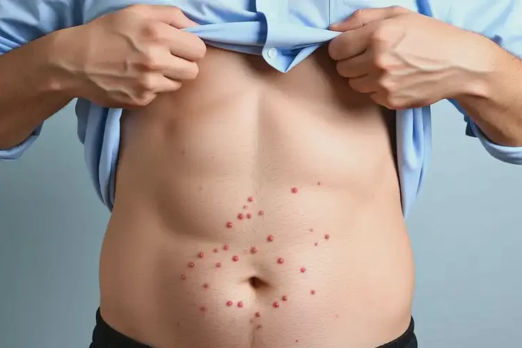 男人肚子上經(jīng)常長濕疹不管它會自己自愈嗎(圖1)