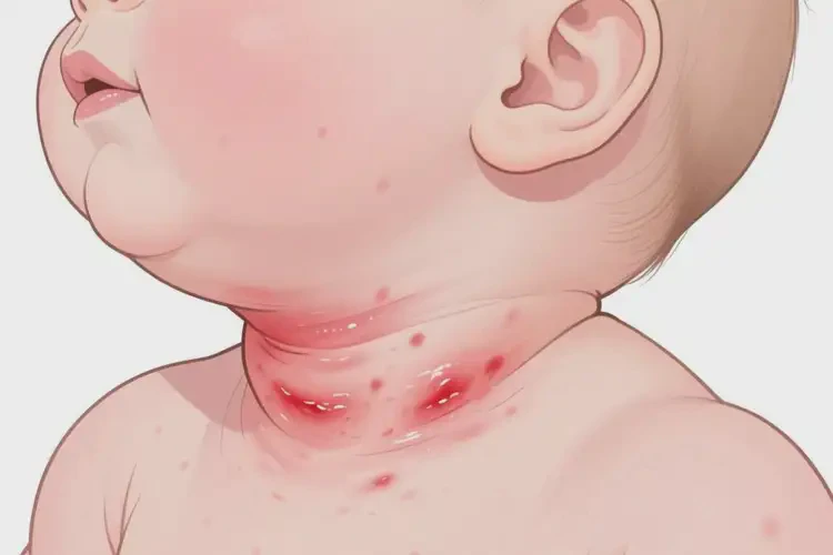 寶寶脖子容易起濕疹可以徹底自愈嗎(圖2)