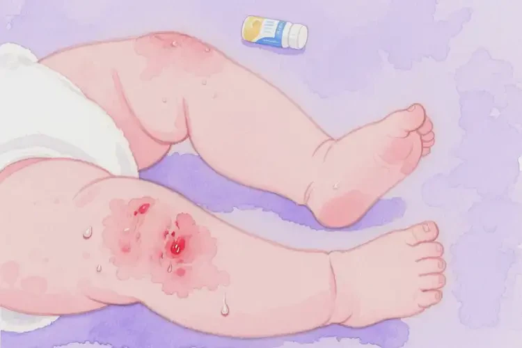 嬰兒大腿上偶爾長(zhǎng)濕疹不管它會(huì)自己痊愈嗎(圖1)