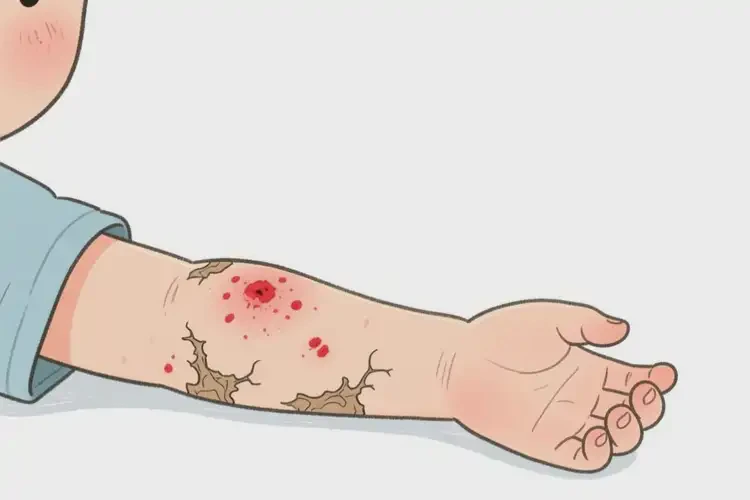 少儿手臂上有湿疹不管它会自己自愈吗(图3)