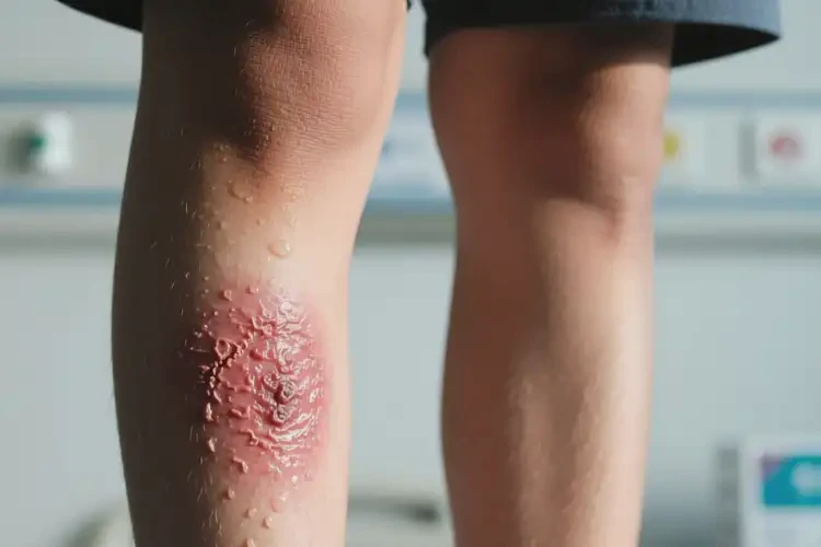 青少年小腿上容易长湿疹不管它会自己痊愈吗(图1)