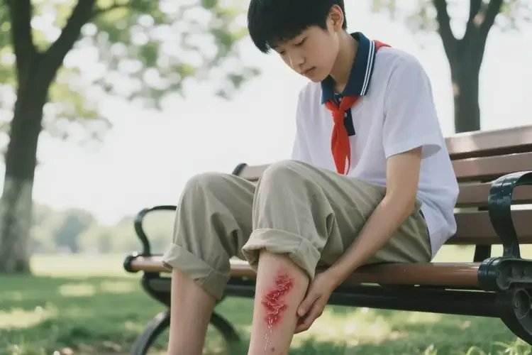 中學(xué)生小腿上出現(xiàn)濕疹不管它會(huì)自己好嗎(圖1)