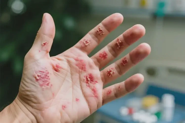 男人手上經(jīng)常起濕疹能夠徹底治愈嗎(圖1)