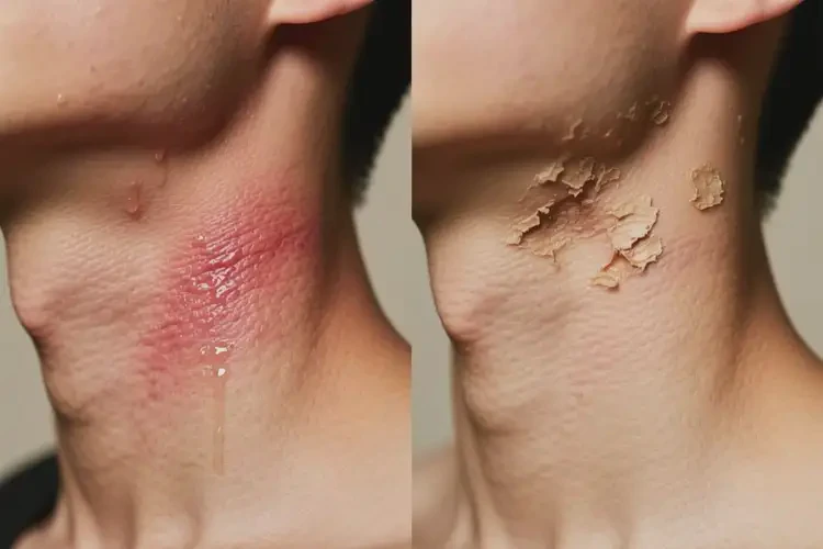 男性脖子上出現(xiàn)濕疹可不可以徹底自愈(圖2)