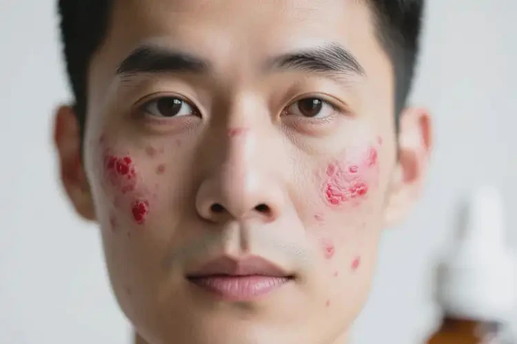 男人臉上起濕疹能夠徹底治愈嗎(圖1)