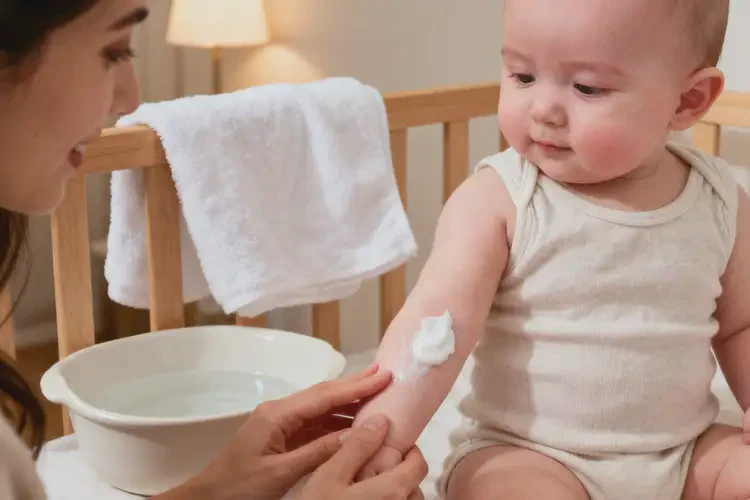 新生兒手臂容易起濕疹不管它會(huì)自己好嗎(圖3)