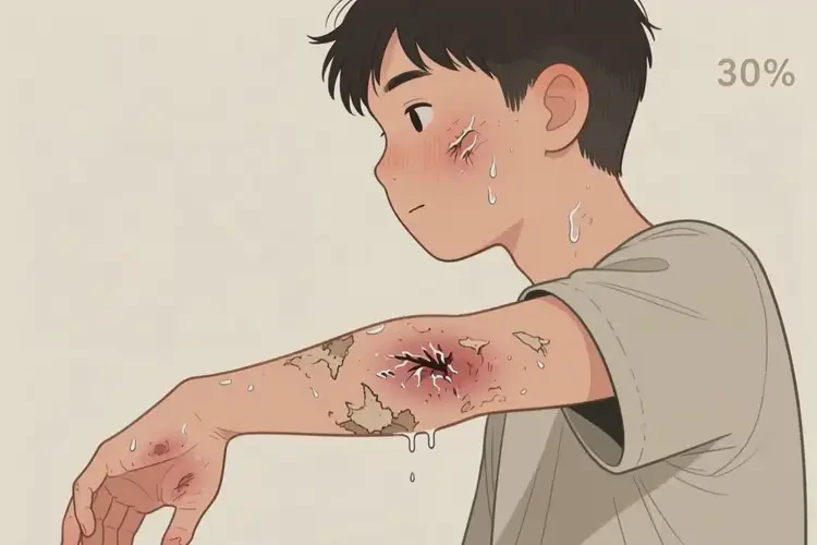 男生手臂出湿疹不管它会自己自愈吗(图2)