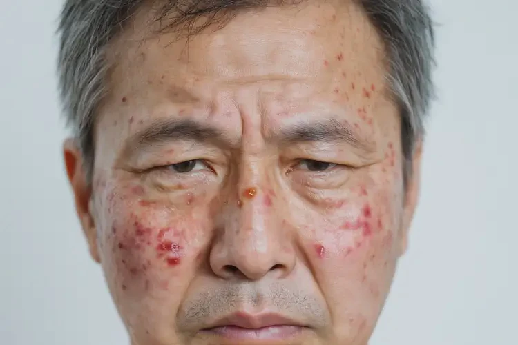 男生脸上经常长湿疹不管它会自己自愈吗(图1)