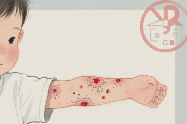 少儿手臂上有湿疹不管它会自己自愈吗(图1)