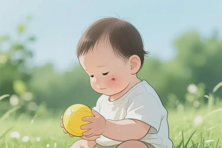 幼兒臉上偶爾長(zhǎng)濕疹不管它會(huì)自己自愈嗎(圖1)