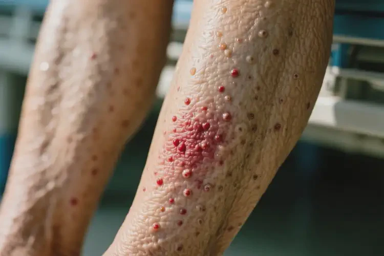 老年人小腿上經(jīng)常長濕疹不管它會自己痊愈嗎(圖1)