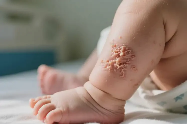 宝宝小腿偶尔起湿疹不管它会自己自愈吗(图1)