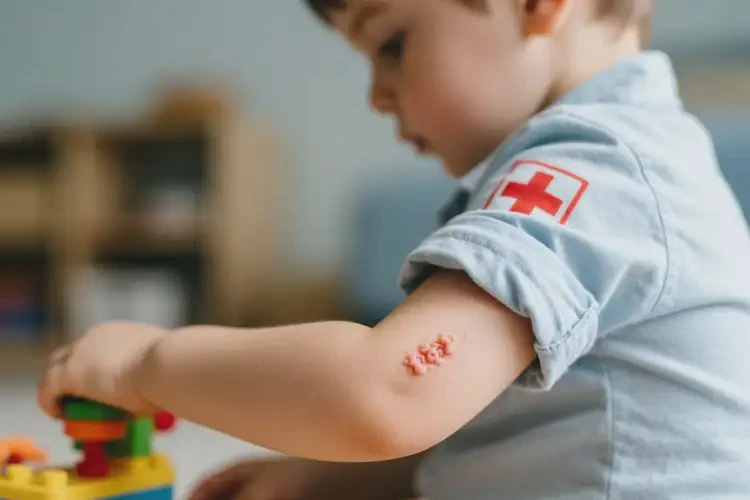 小孩手臂上長濕疹不管它會自己好嗎(圖1)