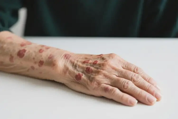 老人手臂上起濕疹可以徹底自愈嗎(圖2)