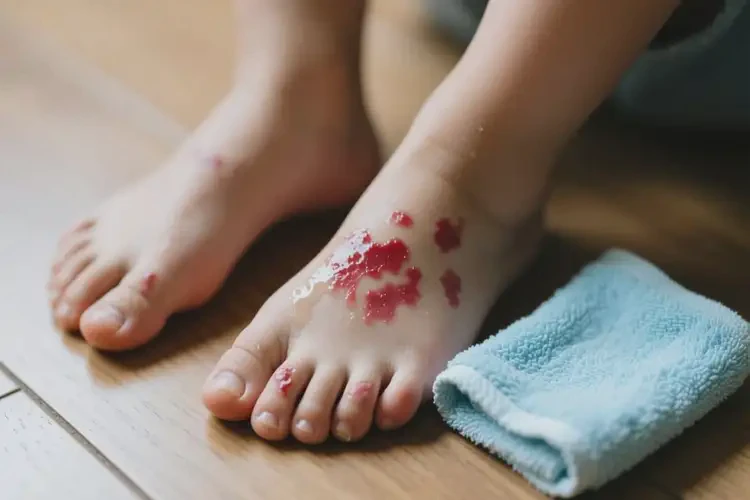 小孩腳上有濕疹能徹底自愈嗎(圖1)