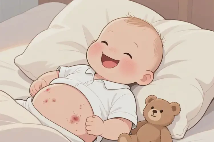 小儿肚子上偶尔起湿疹能彻底自愈吗(图1)