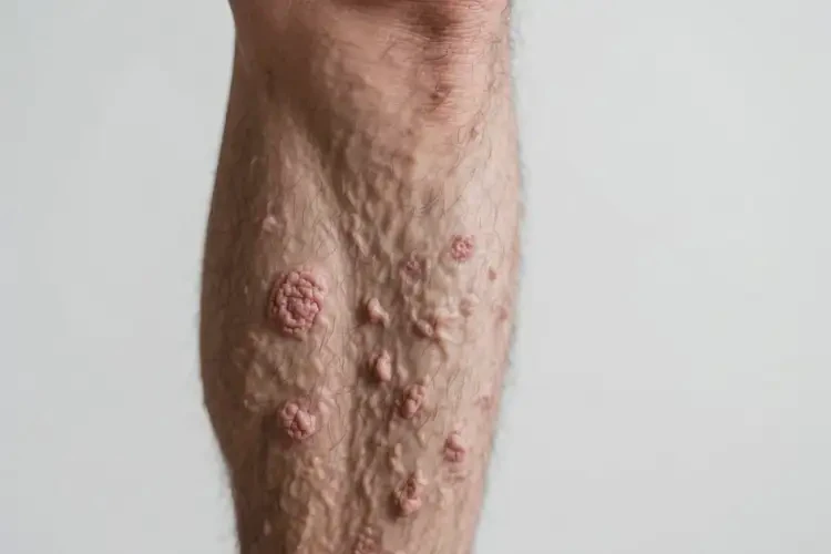 男人小腿上有濕疹不管它會(huì)自己自愈嗎(圖1)