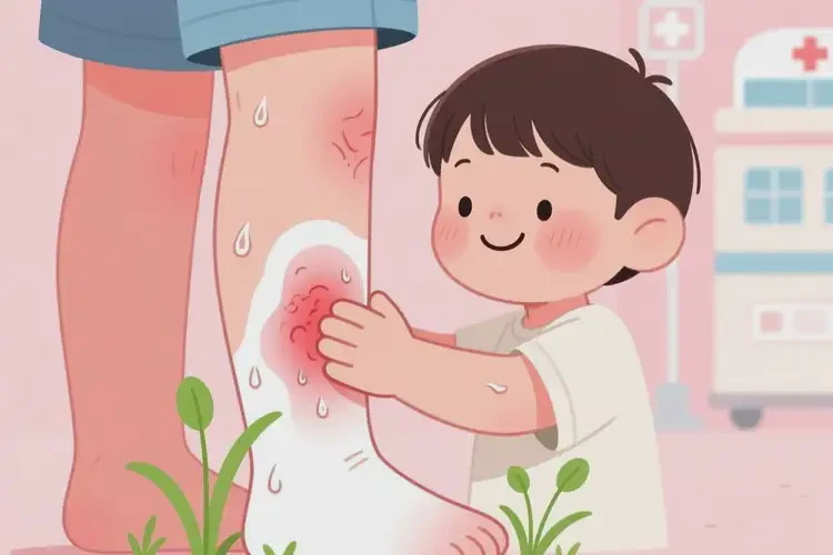 小孩小腿上出現(xiàn)濕疹能靠自己自愈嗎(圖1)
