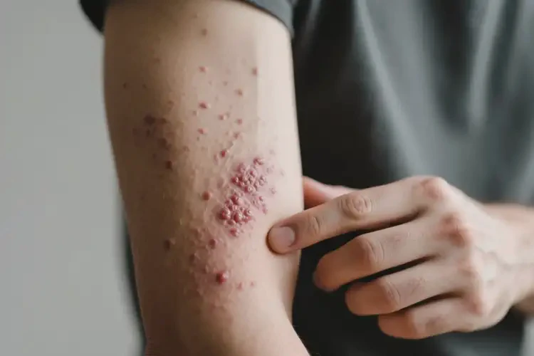 男性手臂上起濕疹可以徹底自愈嗎(圖2)