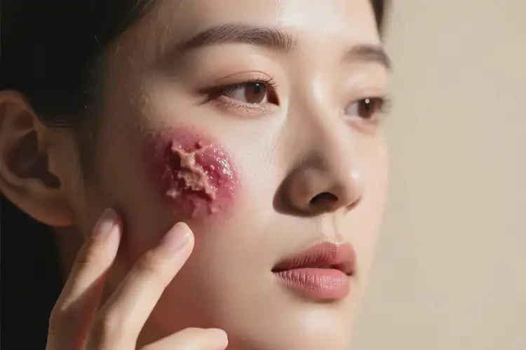 女性脸上偶尔长湿疹能彻底自愈吗(图1)