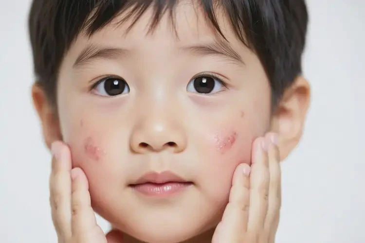 孩子脸上出现湿疹不管它会自己自愈吗(图4)