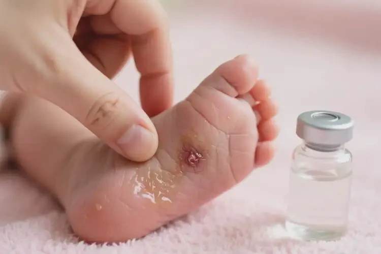 新生兒腳上有濕疹能夠徹底治愈嗎(圖1)