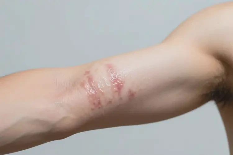 男人手臂上出現(xiàn)濕疹能不能徹底自愈(圖2)