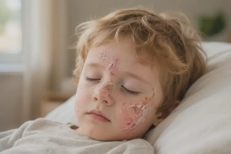 兒童臉上長濕疹不管它會自己好嗎(圖1)
