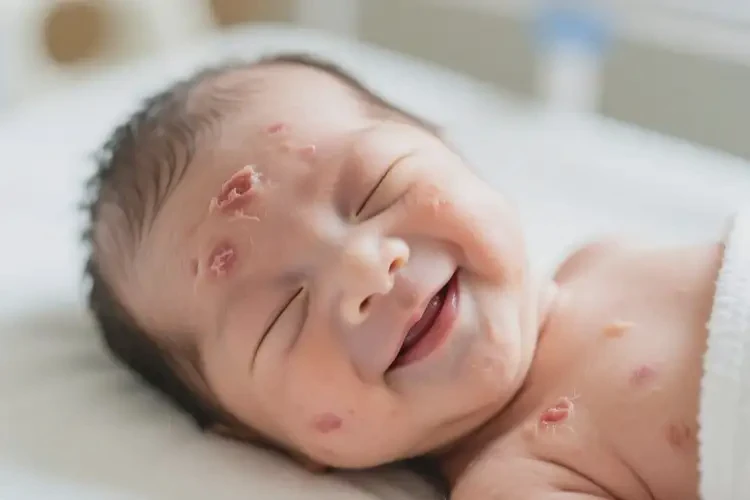 新生兒臉上經(jīng)常起濕疹可不可以徹底自愈(圖1)