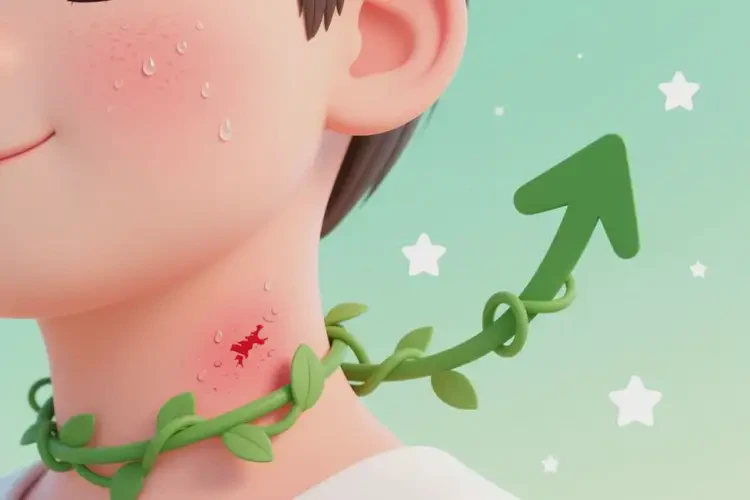 孩子脖子上容易長濕疹不管它會自己自愈嗎(圖1)