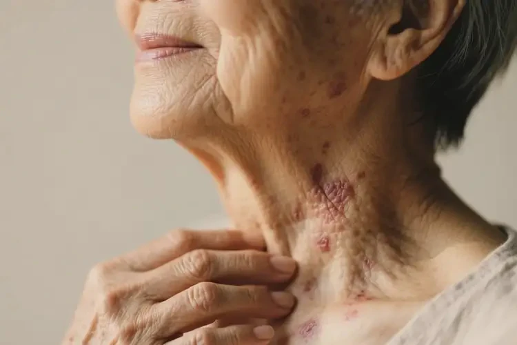 老人脖子長濕疹能靠自己自愈嗎(圖1)