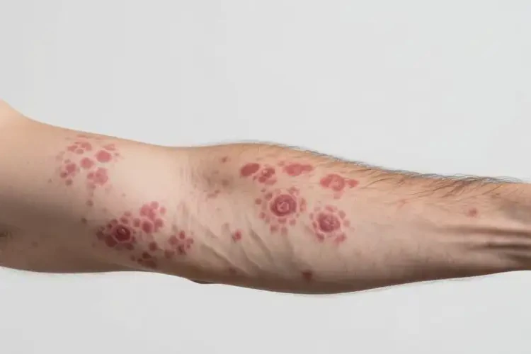 男人手臂出濕疹不管它會(huì)自己好嗎(圖2)