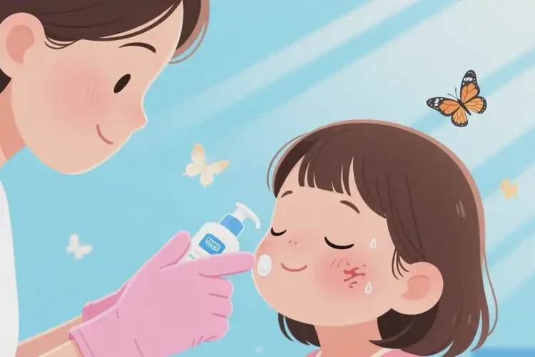 少儿面部偶尔起湿疹能够彻底治愈吗(图1)