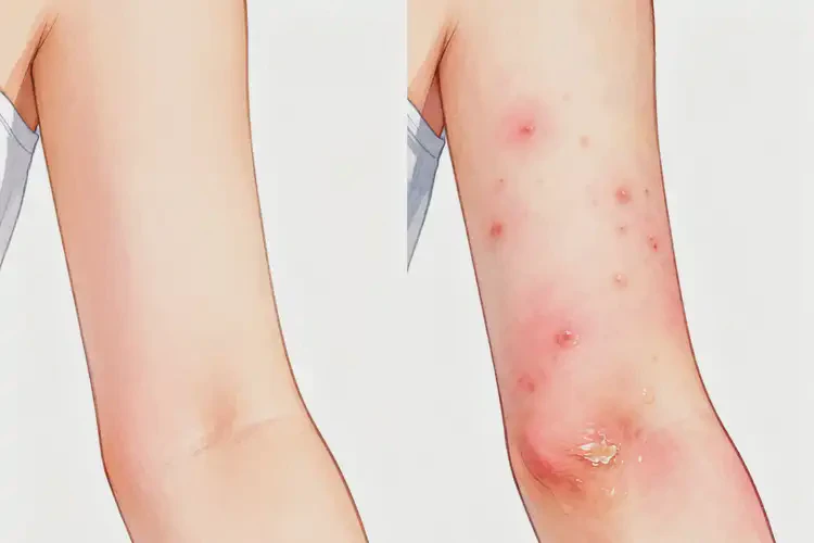 女性手臂上有濕疹不管它會(huì)自己好嗎(圖1)