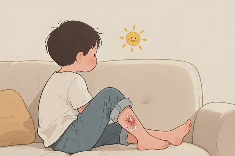 小孩小腿上出現(xiàn)濕疹能靠自己自愈嗎(圖2)