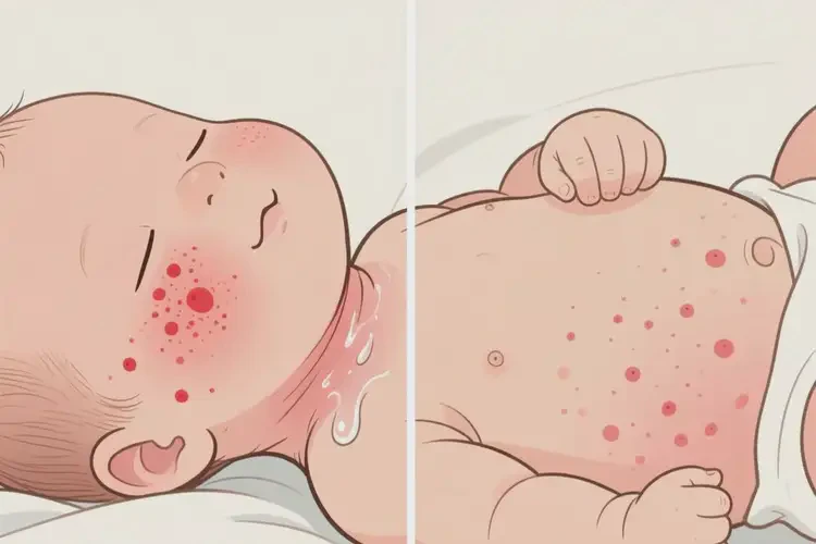新生兒脖子容易長濕疹能徹底自愈嗎(圖2)