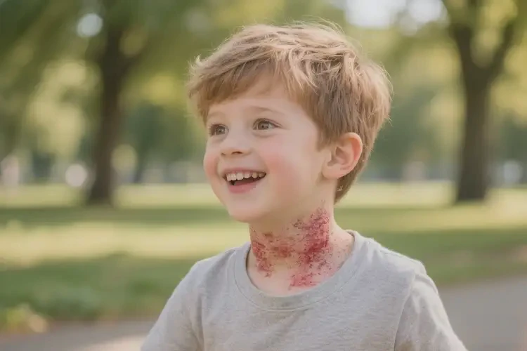 儿童脖子上容易起湿疹可以彻底自愈吗(图1)