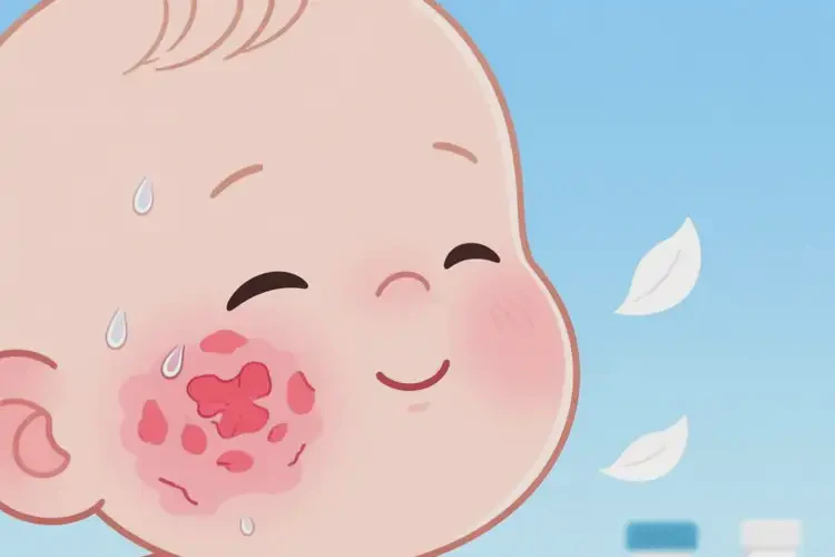 寶寶面部出現(xiàn)濕疹不管它會(huì)自己自愈嗎(圖2)