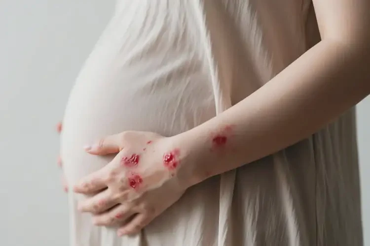 產(chǎn)婦手臂上出濕疹不管它會(huì)自己自愈嗎(圖4)