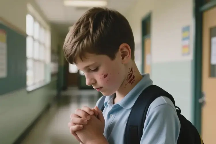 中學(xué)生脖子上經(jīng)常起濕疹不管它會(huì)自己好嗎(圖1)