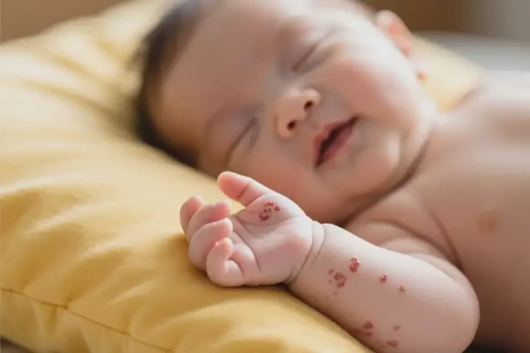 嬰兒全身偶爾起濕疹不管它會(huì)自己好嗎(圖1)