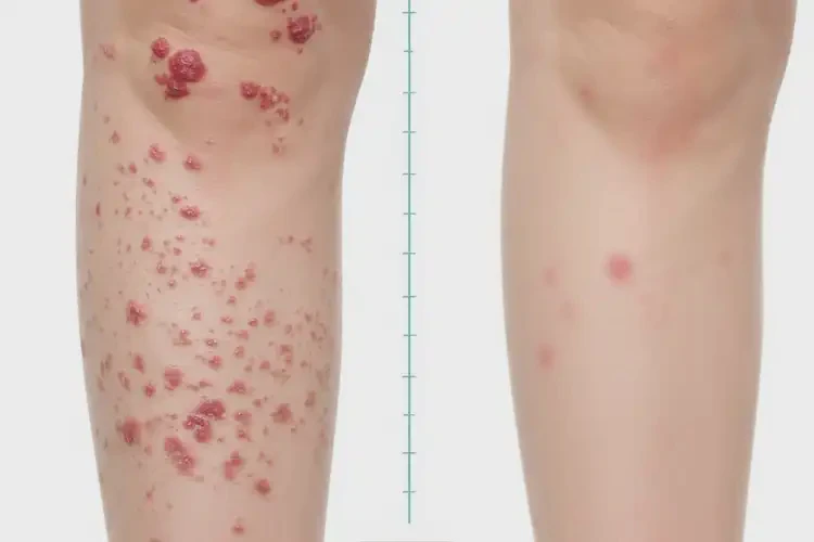 小孩小腿上經(jīng)常長濕疹能徹底自愈嗎(圖1)